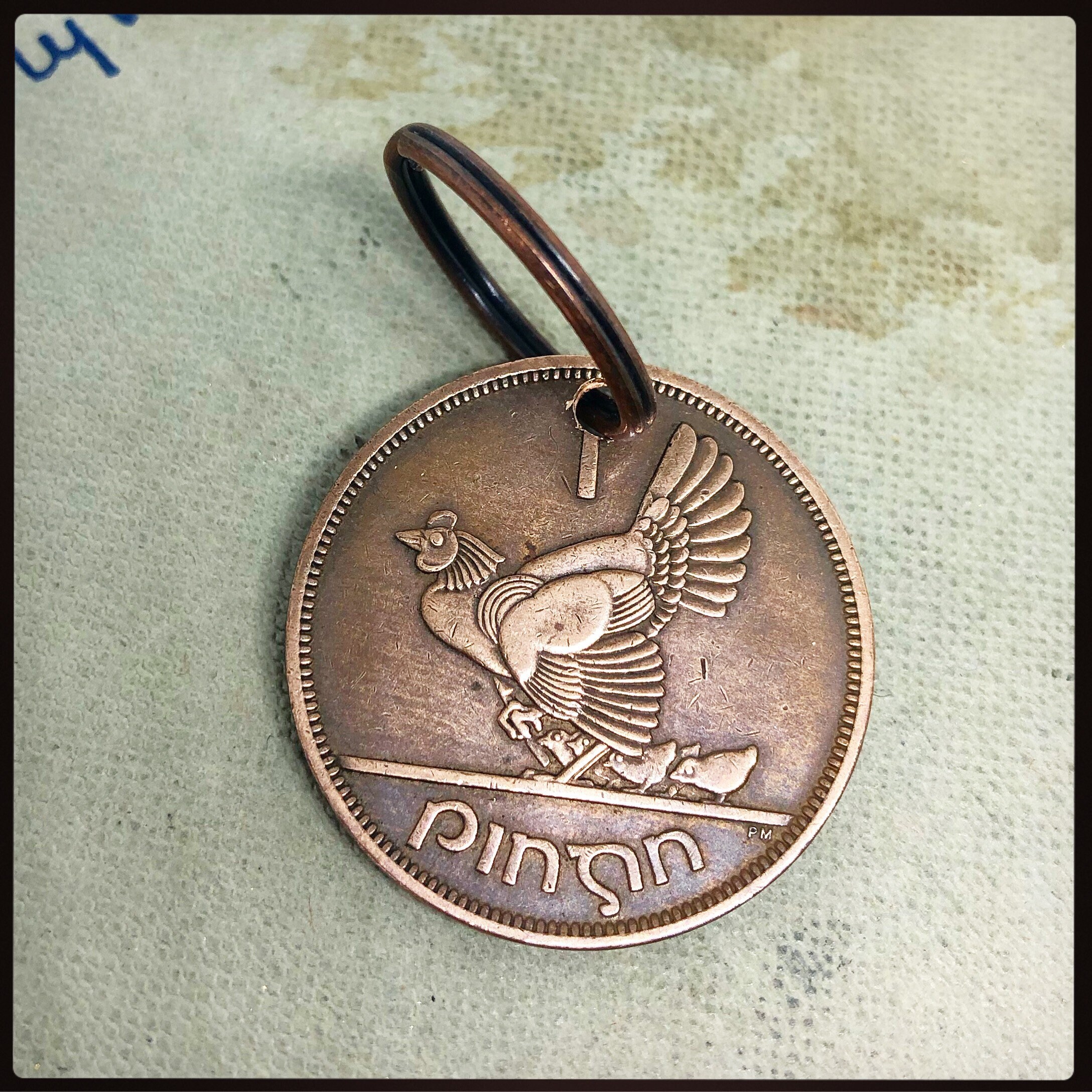 Image of 1930’S Choose Your Year. Vintage Irish Penny, Coin, Lucky Charm. Keychain. Ireland. 85Th Birthday. Grandparent, Parent Gift