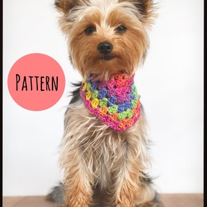 Pet Bandana, dog, cat neckerchief  CROCHET PATTERN .