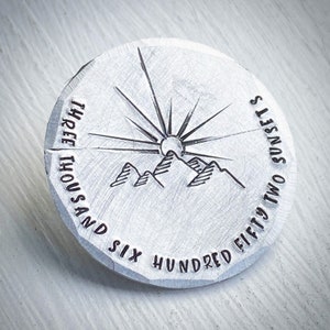 10 year Wedding Anniversary gift. Reclaimed  aluminium tin Hand stamped traditional gift. Personalised pocket love token keepsake talisman