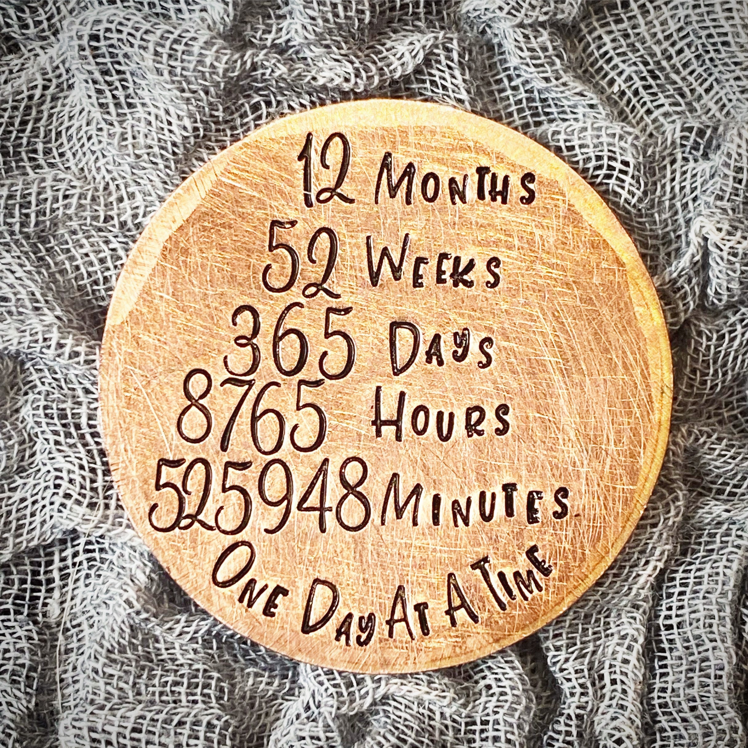 1 Year 365 Days Sobriety Recovery Token Chip Gift One Day Etsy Sweden