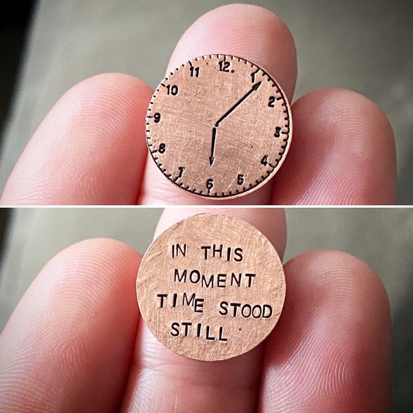 In This Moment Time Stood Still. XS keepsake token Father’s Mothers Day Gift for new dad mum mom. PERSONALISED birth time cute
