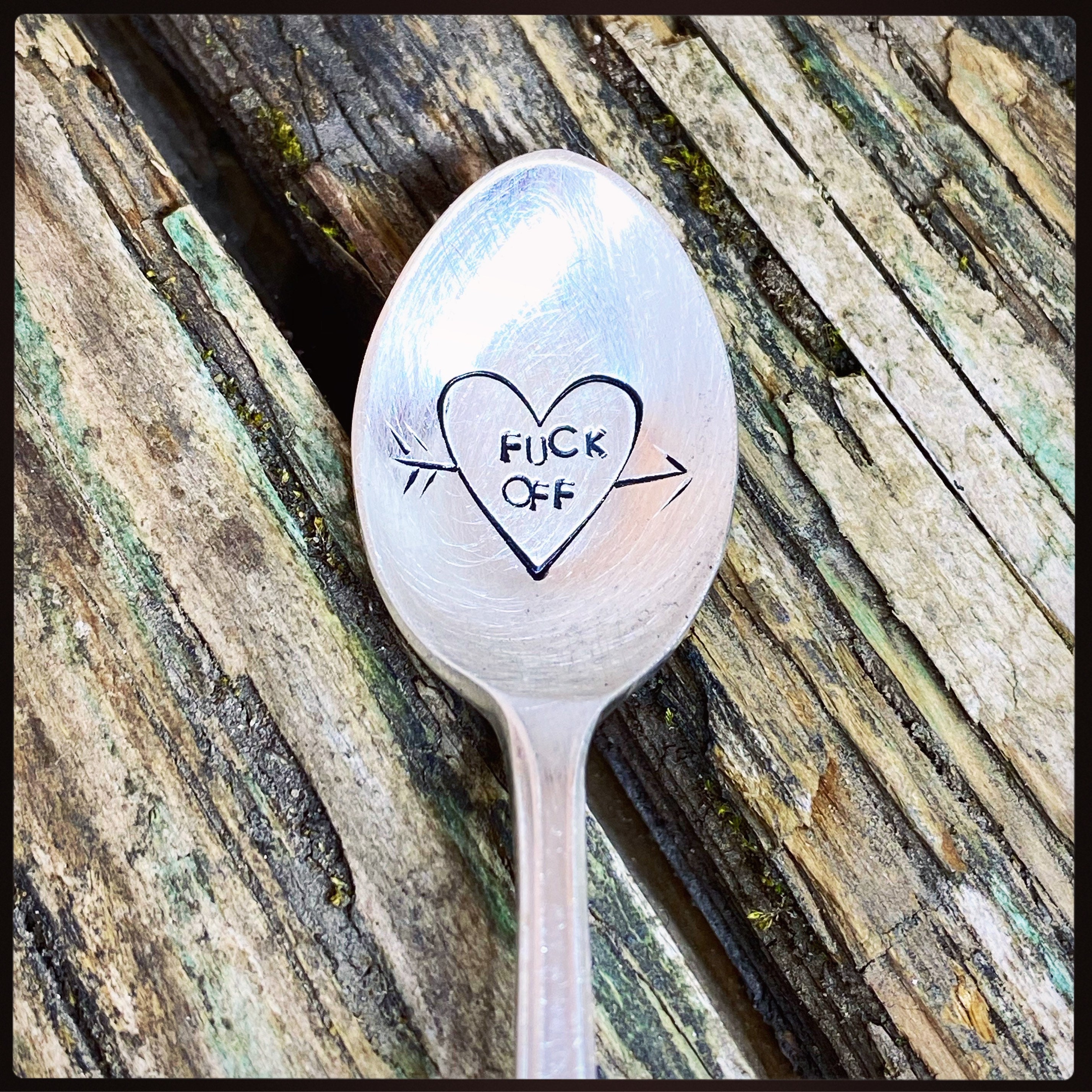Fuck Off Rude Spoon Best Friend T Hand Stamped Coffee Etsy 