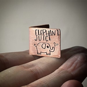 Succo di elefante PERSONALIZZATO Tradizionale 8 ° 19 ° anniversario di matrimonio in bronzo compleanno San Valentino ricordo della carta. Miniatura extra piccola