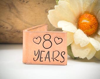 PERSONALISED Amount of Years Traditional 8th 19th Bronze Wedding