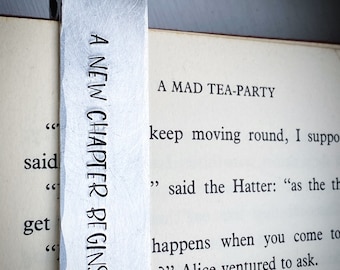 A New Chapter Begins bookmark. PERSONALISED Unique retirement Birthday anniversary gift for him her. Book lover bibliophile