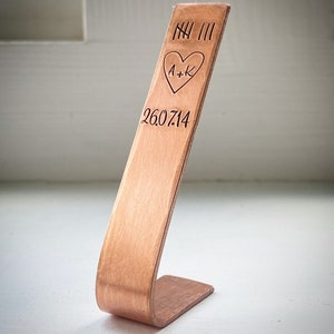 8. Traditionelles Hochzeitstaggeschenk PERSONALISIERT kleine Bronze benutzerdefinierte Ornamentdekoration. Paar Geschenk für Sie oder Ihn.
