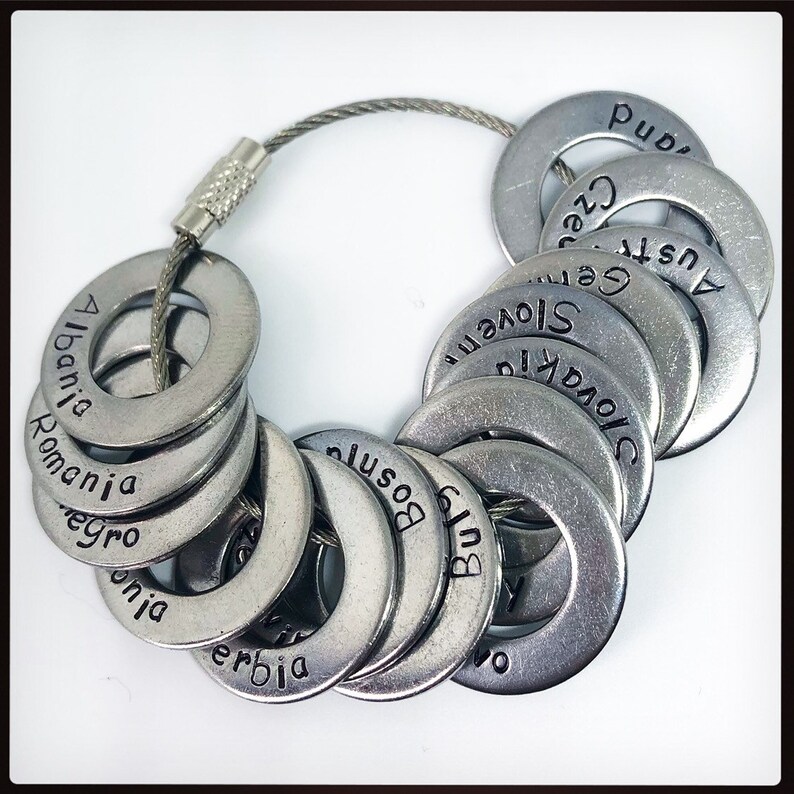 Travel Country State Continent Charms & Year Keychain. Etsy