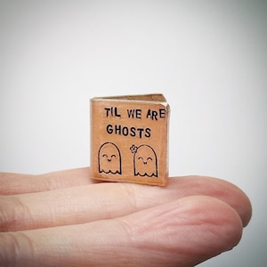 Carte d'anniversaire de mariage en cuivre personnalisée Til We Are Ghosts Goth traditionnelle 7-9e 22e Très petite miniature mignonne jusqu'à la mort gothique
