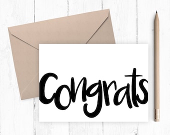 Congrats Greeting Card - A blank congrats 5x7 greeting card