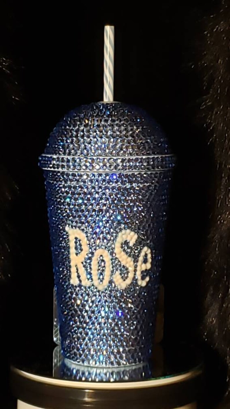 16 oz Personalized Custom Bling DOME Lid Tumbler FREE Etsy
