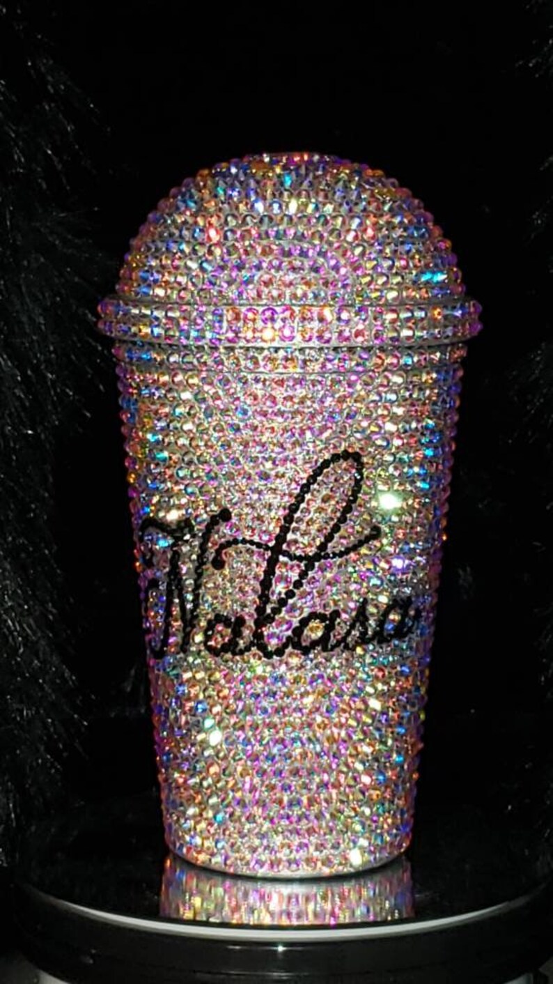 16 oz Personalized Custom Bling DOME Lid Tumbler FREE Etsy