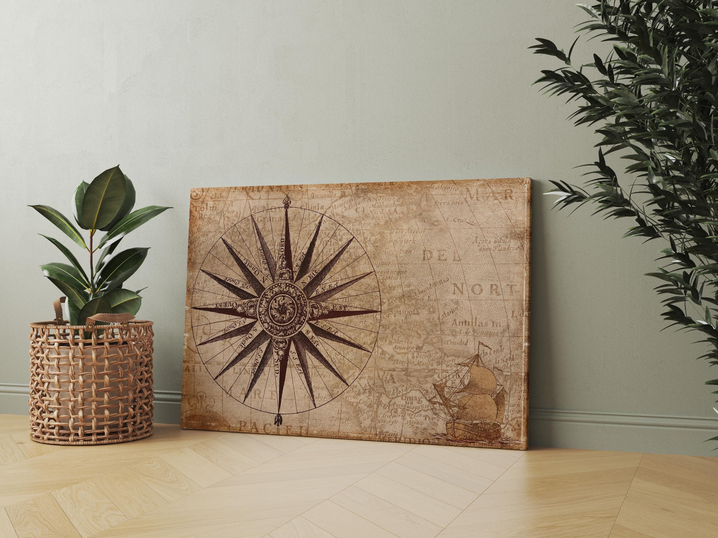 Antique Map of the World, Old Map of the World, Rare Vintage Map of the World, Canvas Wall Hanging