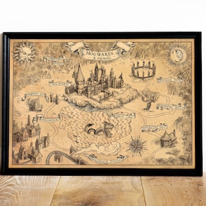 Affiche en toile de carte fantastique, carte de la série de films en toile, art mural en toile de la série de films fantastiques, toile imprimée fantastique, art mural, prêt à accrocher