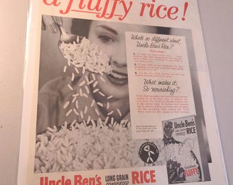 1953 Ladies Home Journal Ad. Original advertisement. Uncle Ben's rice.