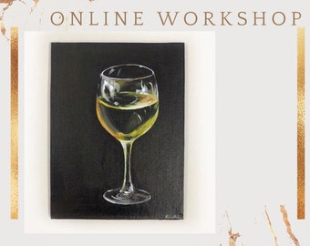 Acrylic Painting Workshop (Wine Glass) - Ticket and E-Book [February 4th, 2023]