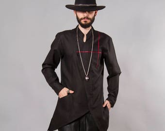 BLACK ASYMMETRIC SHIRT