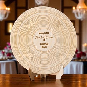 Record Guest Book Alternative Wedding Custom Wooden Vinyl Record Player Guestbook
