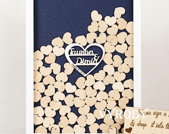Wedding Guest Book Alternative Wooden Drop Box Modern Keepsake Sign Reception Decor