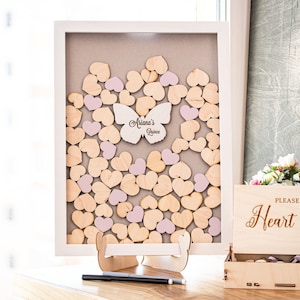 Butterfly baby shower guest book Birthday guest book alternative Butterfly sign in frame Baby shower gift Guestbook drop box