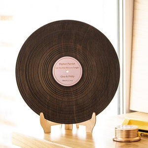 Record Guest Book Wedding Alternative, Custom Song Guestbook Wood Keepsake, First Dance Lyrics Sign, Personalized Wooden Record Gift