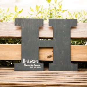 Wooden Letter Guest Book – Personalized Wedding Guestbook Alternative – Monogram Sign-in Book – Unique Wooden Wedding Keepsake