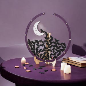 Unique bat guest book alternative for Halloween weddings – elegant and customizable.
