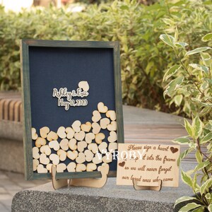 Wedding Drop Box Guest Book Alternative, Wood Heart Guestbook, Bridal Shower Guest Book VYROBY image 4