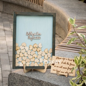 Wedding Drop Box Guest Book Alternative, Wood Heart Guestbook, Bridal Shower Guest Book VYROBY image 2