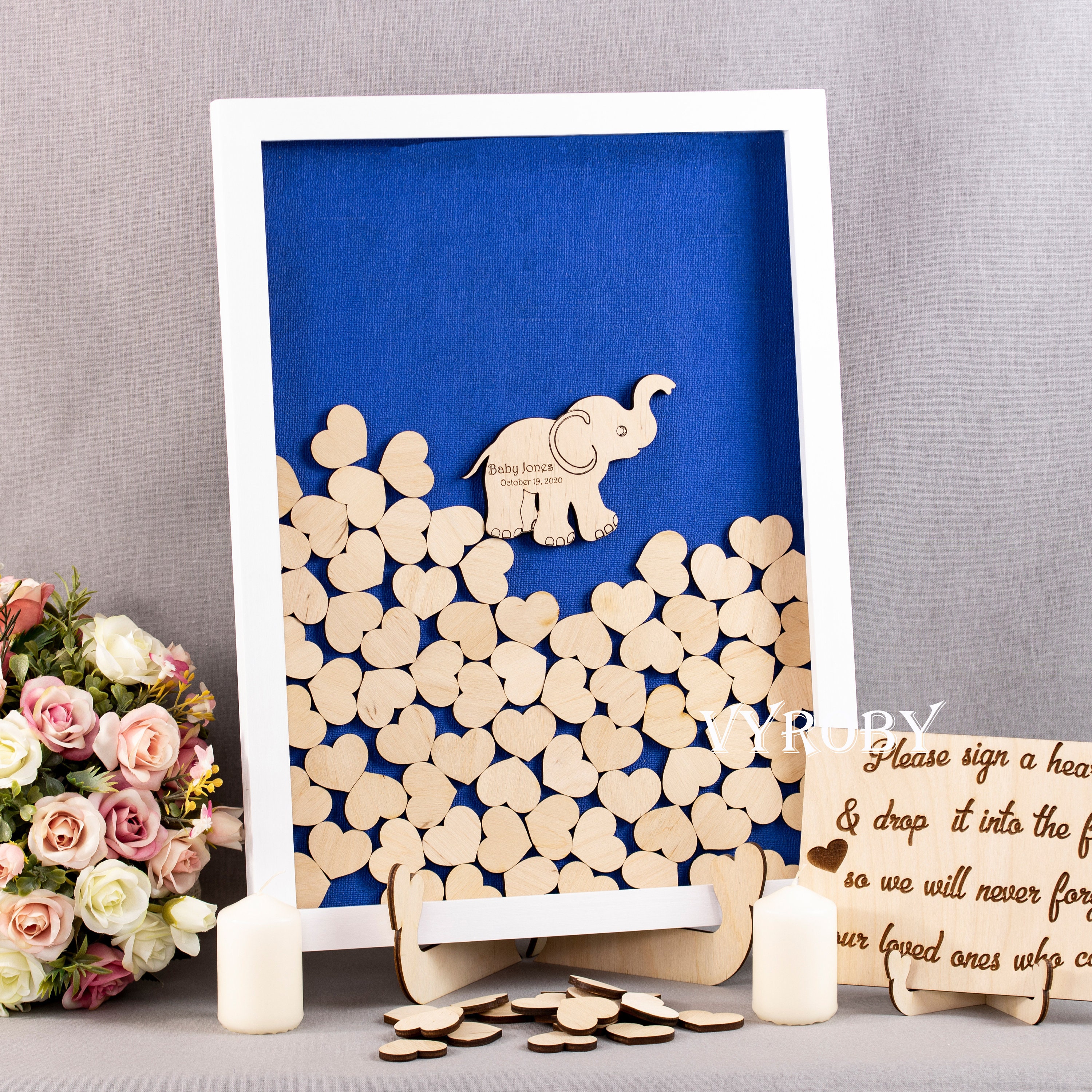 Elephant Baby Shower Guest Book Alternative Wooden Guestbook Elephant Baby Shower Guest Book