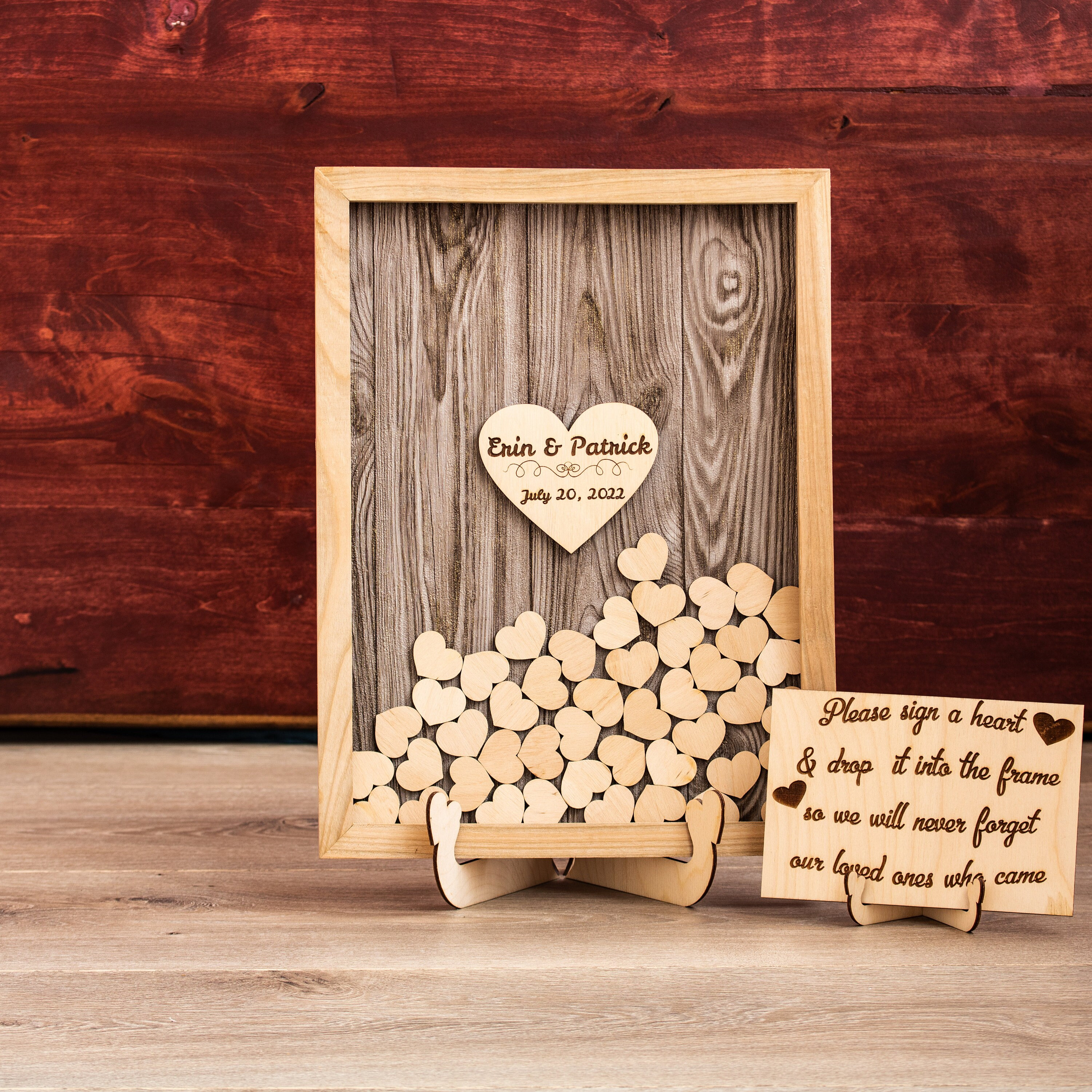 Rustic Wedding Guest Book Alternative: Wooden Frame Drop Box