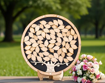 Funeral Guest Book, Celebration of Life Tree Guestbook: Memorial Family Drop Box, Alternative Sign