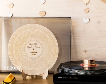 Record Guest Book Alternative Wedding, Wooden Record Guestbook, First Dance Song, 5th Anniversary Gift by VYROBY