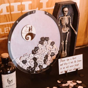 Gothic Halloween Wedding Guest Book: Custom Wooden Drop Box Alternative