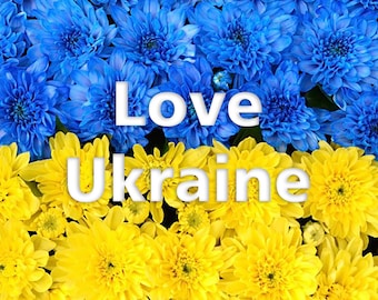Love Ukraine/ digital jpg. Datei Ukrainisch Schild Flagge Blau und Gelb Druckbare Karte Post