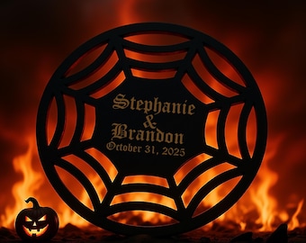Halloween Spiderweb Coasters – Personalized Gothic Wedding Favors in Bulk, Alternative Wedding Decor for Guests