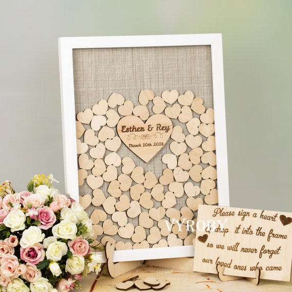 Alternative Wedding Guest Book Sign Guestbook Ideas Rustic Heart Drop Frame Box Wooden