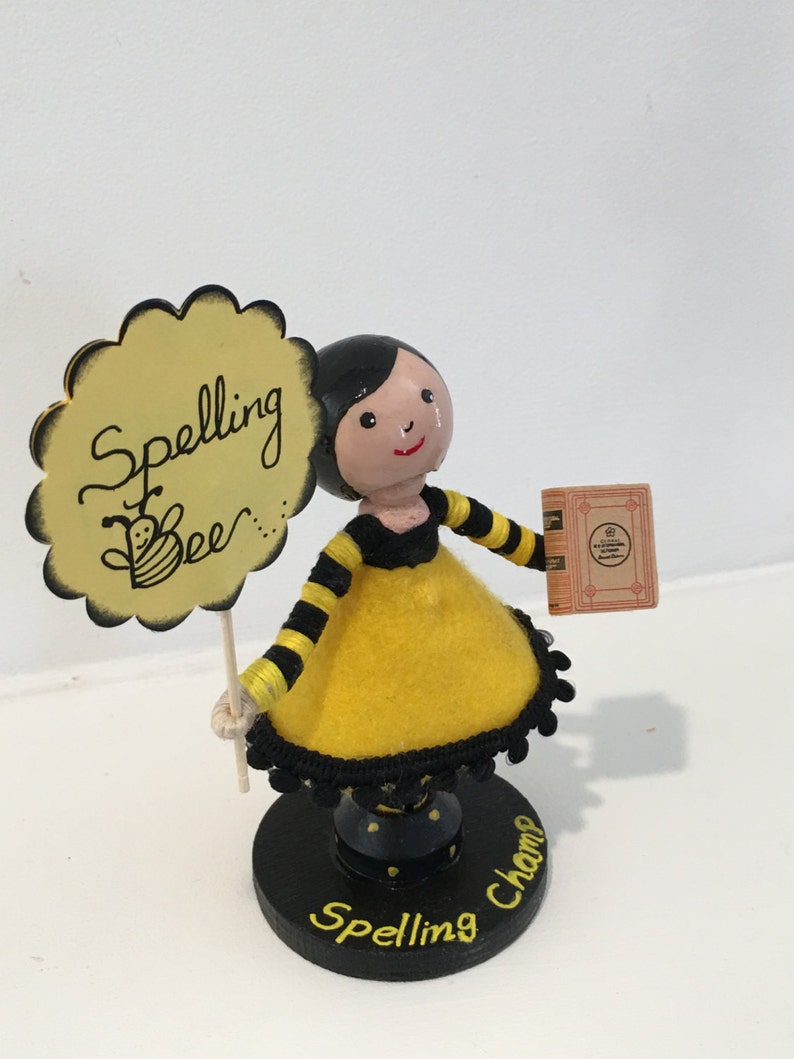 Spelling Bee clothespin doll Etsy