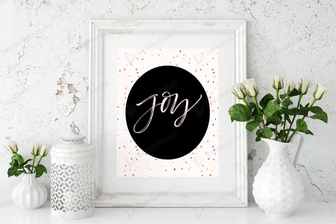 Joy Typography Colorful Wall Art Kids Printable / Children Etsy