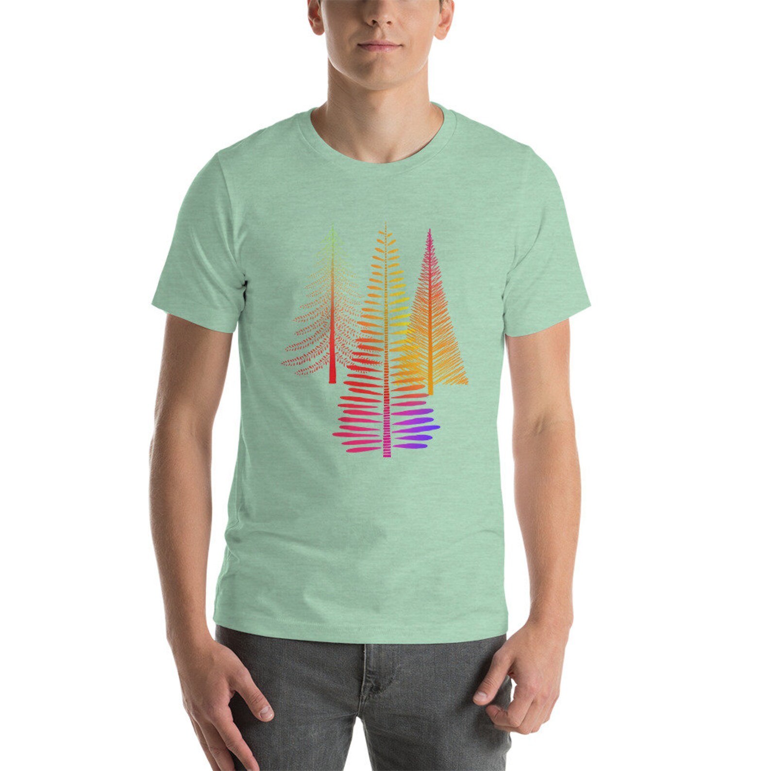 Watercolor Pine Trees Graphic Tshirt / Forest Tee Shirt / Etsy