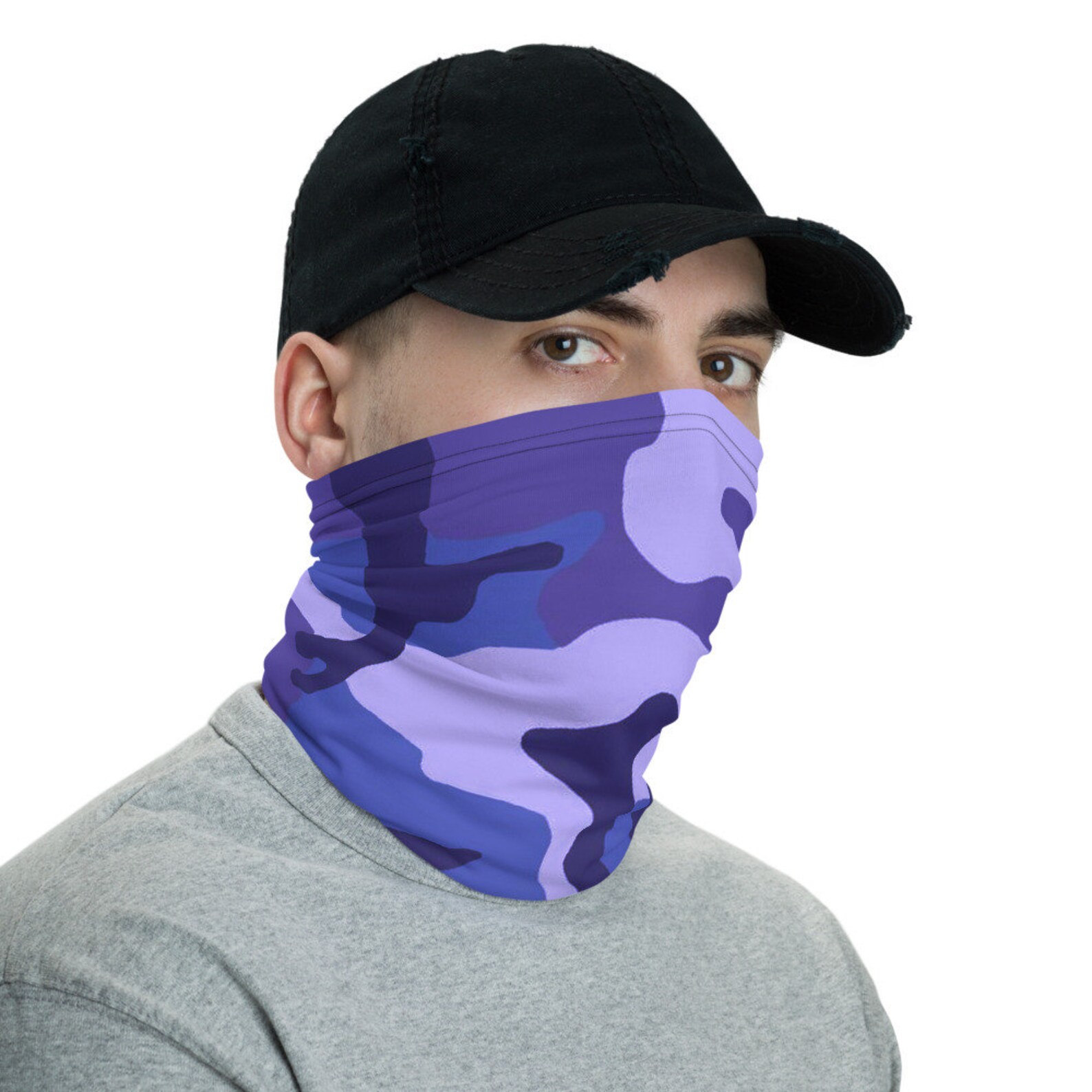 Blue and Purple Camo Neck Gaitor / Neck Gaitor Face Shield / Etsy