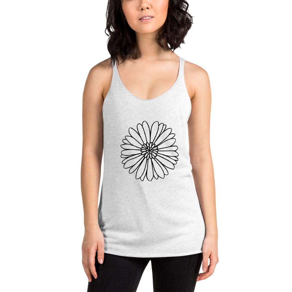 Sunflower Silhouette Tank Top / Boho Flower Tank Tops / Boho - Etsy