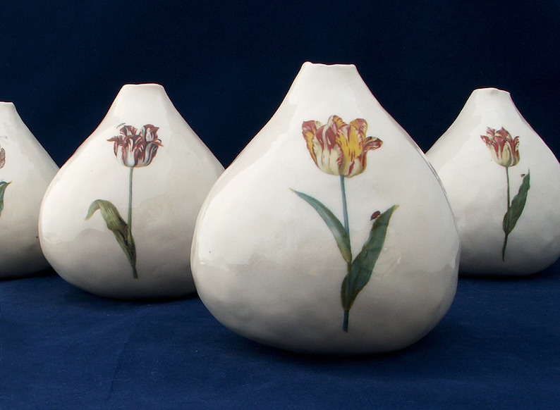 Tulip Bulb Shaped Vase Red Tulip Vase Unique Handmade Etsy