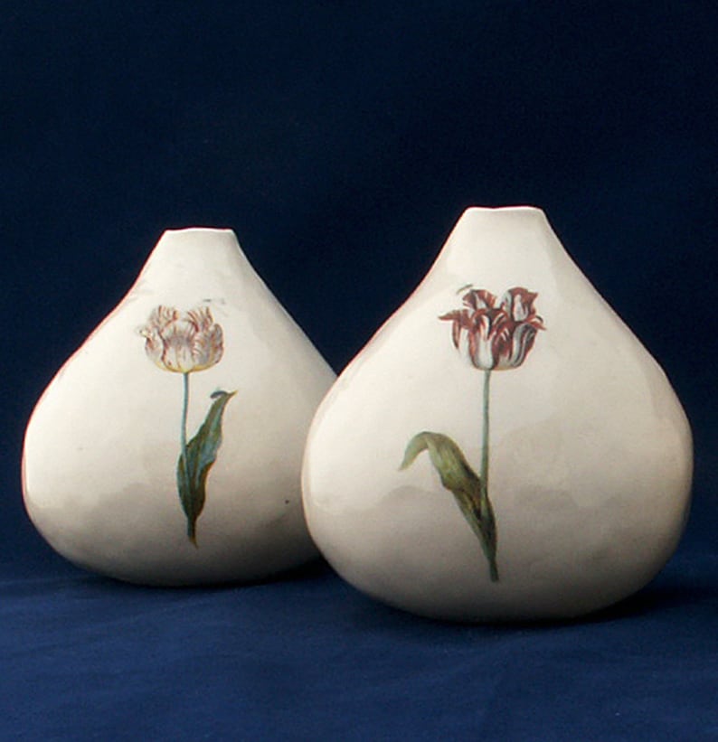 Tulip Bulb Shaped Vase Red Tulip Vase Unique Handmade Etsy