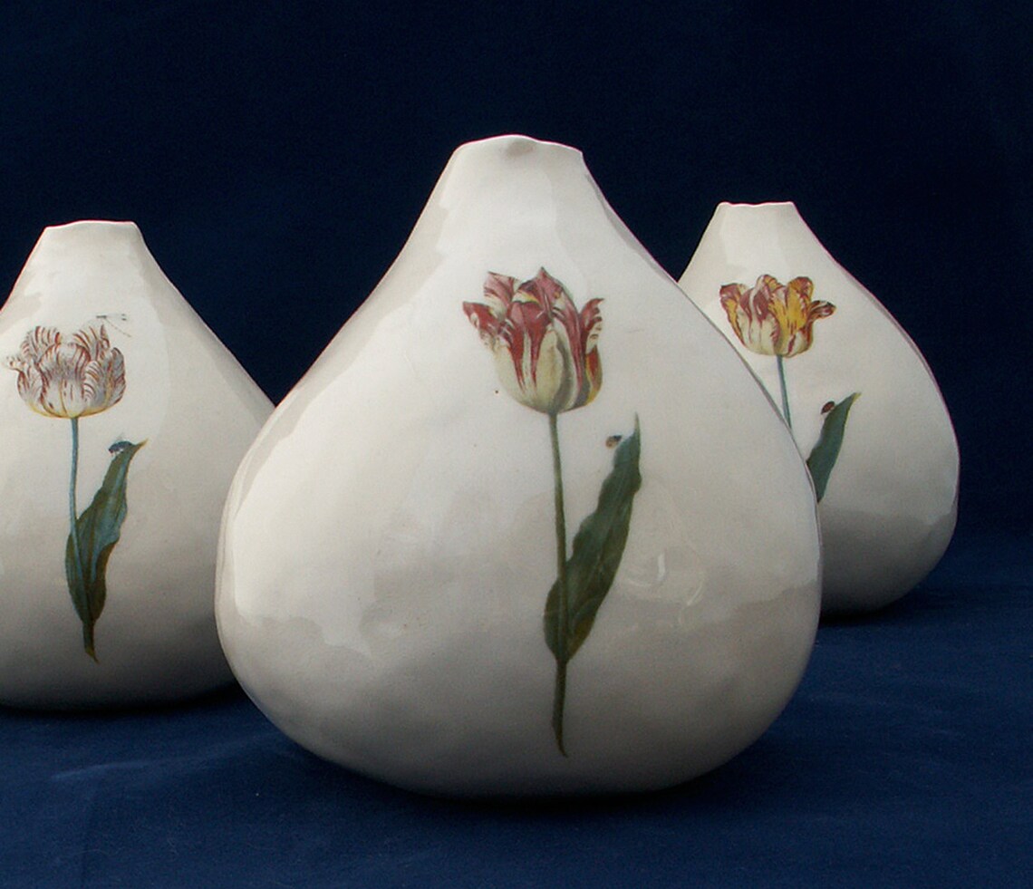 Tulip Bulb Shaped Vase Red Tulip Vase Unique Handmade Etsy