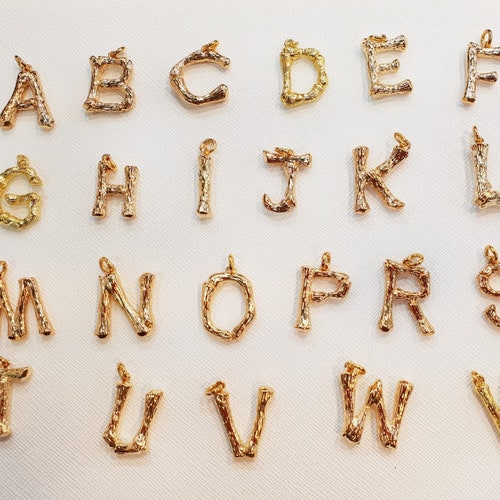 Small Bamboo Alphabet Initial Necklace 
