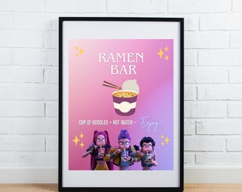 KPOP Demon Hunters Birthday Party Sign | Ramen Bar | PRINTABLE