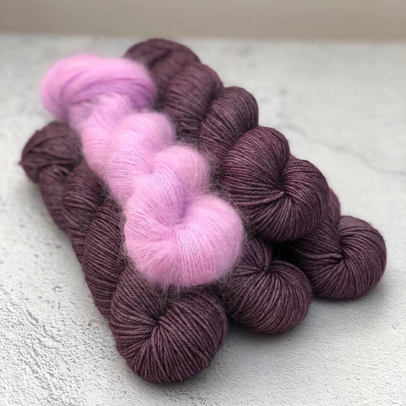 Amethyst with Lilac Mohair Kit 10 for Briony Pullover