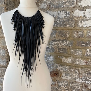 Upcycled Bicycle Inner Tube Tassel Necklace: Eco-Friendly Statement Jewelry