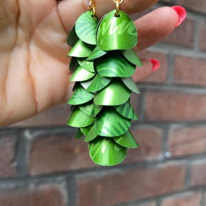 Upcycled Nespresso Pod Earrings: Bright Green Sustainable Jewelry