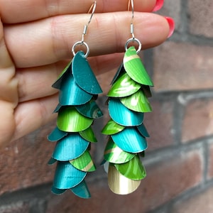 Upcycled Nespresso Pod Earrings: Bright Green Sustainable Jewelry